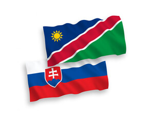 Flags of Slovakia and Republic of Namibia on a white background