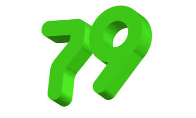 79 Simple Modern Green 3D Number