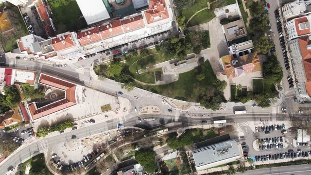 Lisbon Portugal Aerial drone travel video of teh city center of Lisbon, Portugal. It is the most popular and touristic place in Lisbon, Portugal.