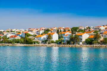 Town of Novalja on the island of Pag in Croatia, tourist destination on Adriatic sea