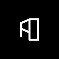 AO initial letter logo template vector