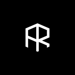 AR initial letter logo template vector