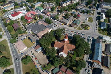 Fototapeta na wymiar The most Latvian city - Latvia, Smiltene aerial view