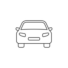 Car line icon. Black automobile sign. Vehicle outline symbol. Vector isolated on white