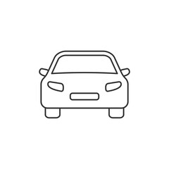 Car line icon. Black automobile sign. Vehicle outline symbol. Vector isolated on white