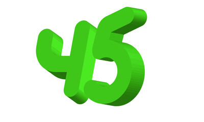 45 Simple Modern Green 3D Number