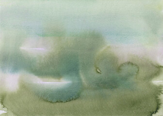 olive green blue watercolor background Abstract landscape