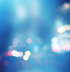 abstract night traffic and street lights bokeh background	
