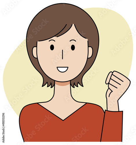 ガッツポーズで励ます女性のベクターイラストセット Sticker Icim ガッツポーズで励ます女性のベクターイラストセット Sticker Icim