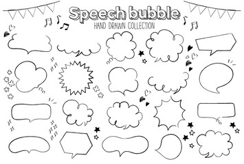 手書きの吹き出し素材セット