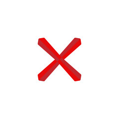 X flat icon. Close button. Rejection symbol. Logo design element