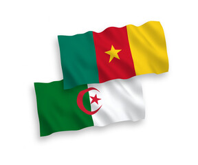 Flags of Cameroon and Algeria on a white background