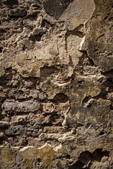 Old brick and plaster wall texture background
