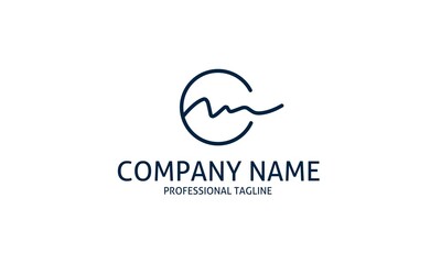 Clean and professional abstract letter M hand lettering logo