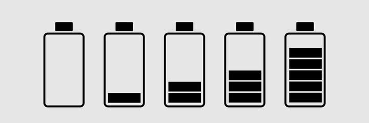Battery icons set