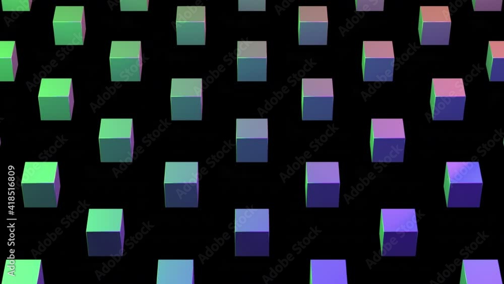 Poster animation. repeating pattern. cube texture. 3d cube wallpaper. neon light. coolorful background. gra
