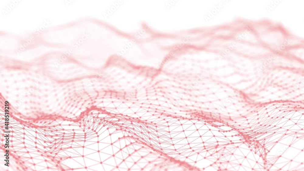 Leinwandbilder dynamic wave with many dots. abstract motion background of connected dots and lines. technology or s