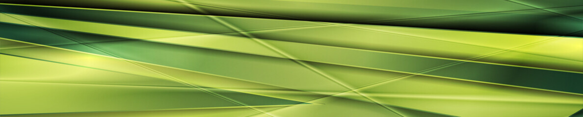 Green stripes abstract glossy corporate background. Vector banner design