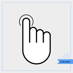 Hand click icon. Hold out a finger. - Thin line icon. professional, pixel-aligned, Pixel Perfect, Editable Stroke, Easy Scalablility.