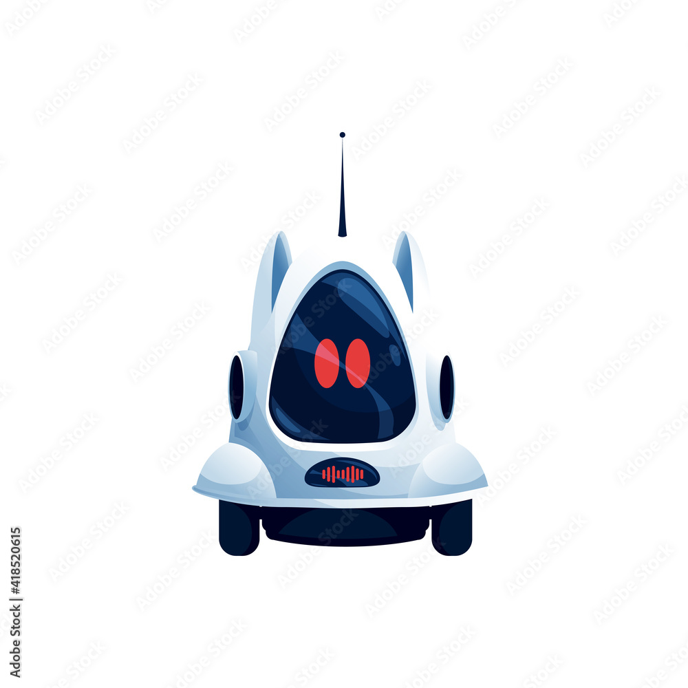 Aufkleber robot animal cat or dog pet isolated cyborg toy with big eyes on display.vector realistic intelligen
