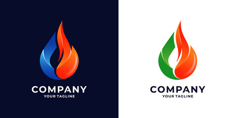 Fire flame Logo Template vector icon Oil, gas and energy logo concept