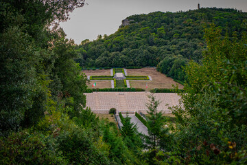 Monte Cassino Polish war cemetery on the top of the mountain in Italy
