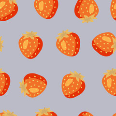 Fototapeta na wymiar Abstract seamless pattern with strawberry. Illustration for printing on fabric, wrapping paper.
