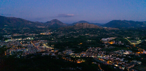 Cassino, Italy - city next to Monte Cassino in the evening