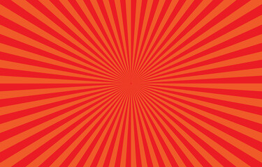 Vibrant Orange Sunburst Pattern Background. Ray star burst backdrop. Rays Radial geometric Vector Illustration