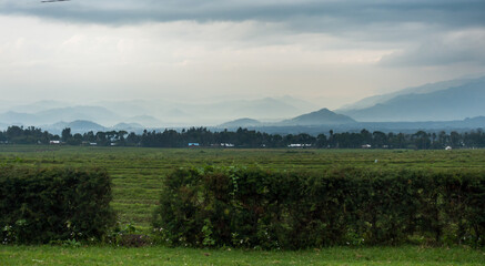 Landscape in Ruhengeri at the Volcanoes National Park, Rwanda, Africa