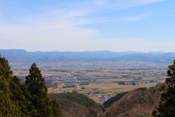 旧羽州街道「小坂峠」からの眺望　（宮城県白石市／福島県国見町）
