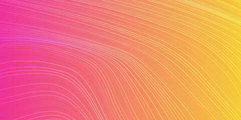 Fototapeta premium Bright shiny orange pink wavy abstract background with white lines. Vector design 