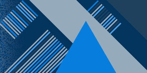 Hipster modern blue geometric abstract background. Bright yellow banner with blue stripes stripes, textured background. Business template for a bright color. Realistic stripes background. 