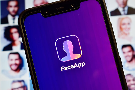 Face app Photo Editing application on smartphone 