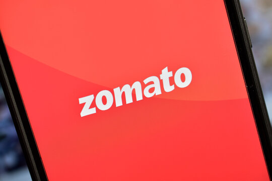 Indian food delivery app zomato on smartphone
