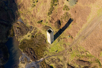 Abersychan chimney an old building left over from the Welsh Industrial mining in the South Wales Valleys, Pontypool