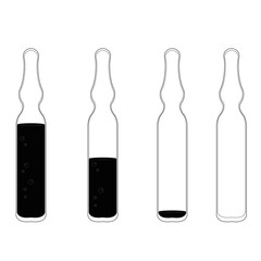  ampoules vaccine contour black and white and color
