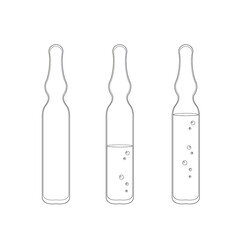  ampoules vaccine contour black and white and color