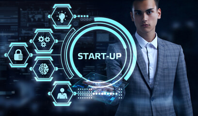 Business, Technology, Internet and network concept.  Start-up funding crowdfunding investment...