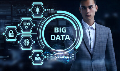 Business, Technology, Internet and network concept. Big Data Internet Information