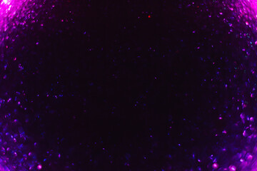 Fototapeta na wymiar Christmas background, blue purple glitter, blurred bokeh, defocused