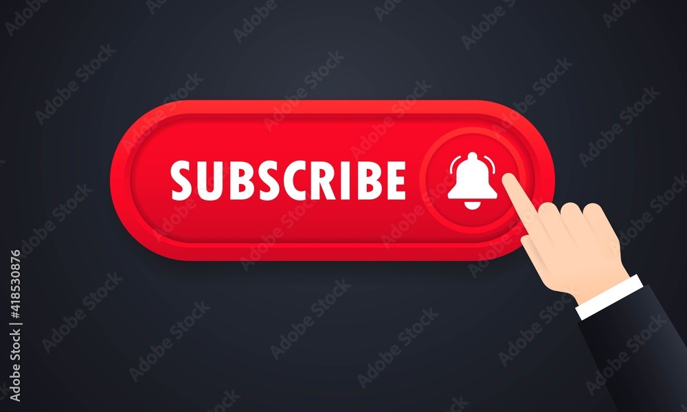 Poster subscribe button. chennel subscription. social media concept. vector on isolated white background. e