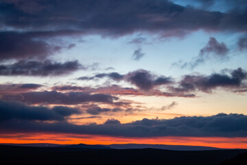 Sunset on Peak Districk England ,Buxton last year 2020
