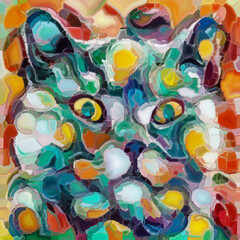 Fototapeta na wymiar Abstract Cat Painting