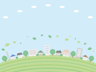 シンプルな草地の背景パターン 草むらの形をしたボーダー風 Wall Mural Patamco