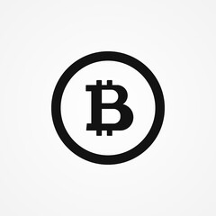 Bitcoin icon vector isolated on white background