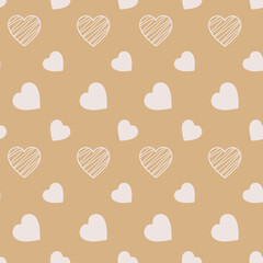Lovely pattern with  hearts. Vector holiday background. Valentine's Day. Gift wrap, print, cloth, cute background for a card.