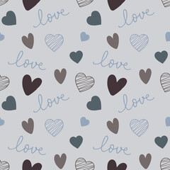 Lovely pattern with hearts. Vector holiday background. Valentine's Day. Gift wrap, print, cloth, cute background for a card