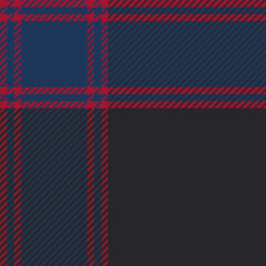 Plaid pattern seamless vector illustration. Black blue red check plaid for fashion textile design.