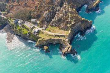 Aerial photograph of St Agnes, Truro, Cornwall, England.